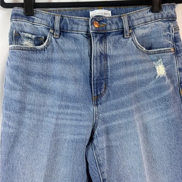 LOFT Light Blue The Straight Leg Jeans 4/27 SKU 6 - Picture 3 of 7